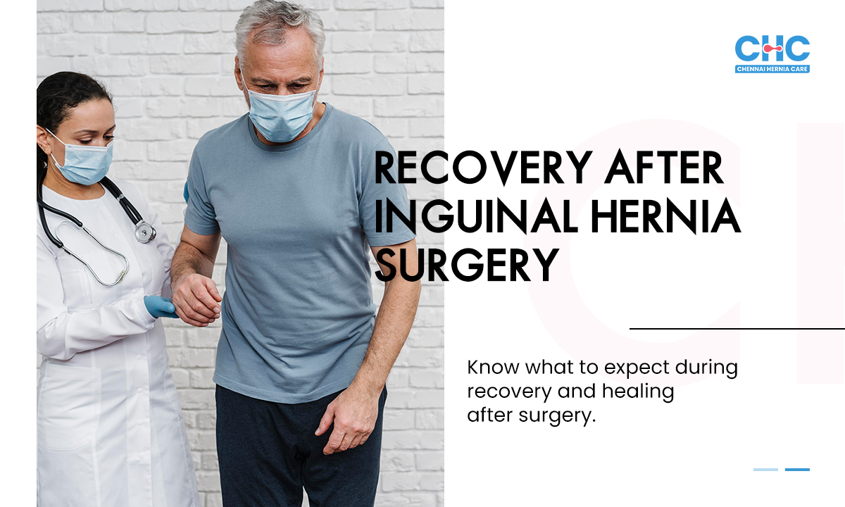 Inguinal hernia recovery after surgery