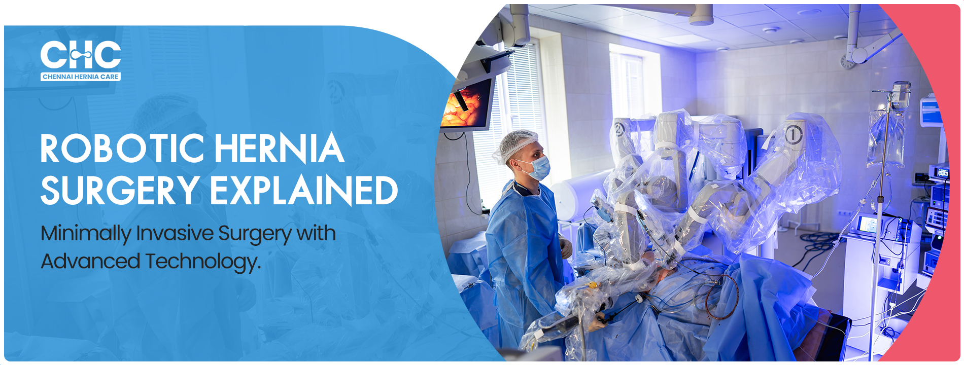 Robotic hernia surgery using advanced robotic technology for precise minimally invasive hernia repair.