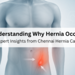 Hernia bulge near the navel with soft clinical overlays